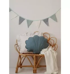 Janie and Jack Seasonal Décor|Decorative Pillows And Throws-Linen “” Shell Pillow eye of the sea