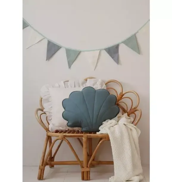 Janie and Jack Seasonal Décor|Decorative Pillows And Throws-Linen “” Shell Pillow eye of the sea
