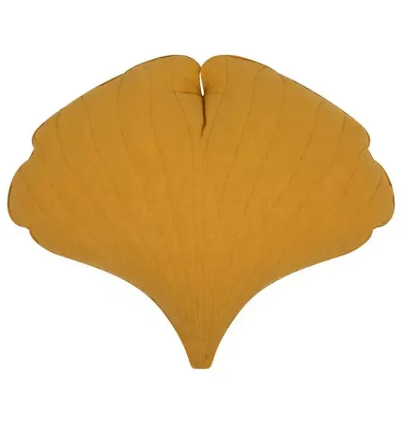 Janie and Jack Decorative Pillows And Throws|Seasonal Décor-Linen “” Ginkgo Leaf Pillow mango