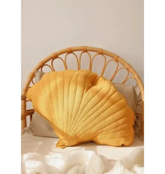 Janie and Jack Decorative Pillows And Throws|Seasonal Décor-Linen “” Ginkgo Leaf Pillow mango