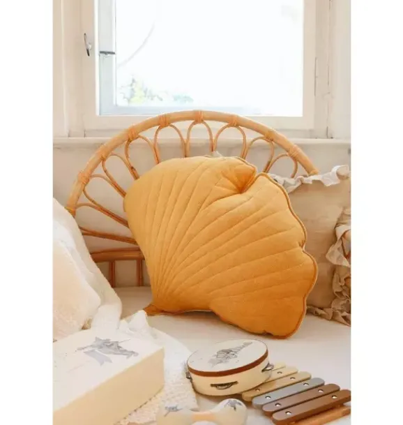 Janie and Jack Decorative Pillows And Throws|Seasonal Décor-Linen “” Ginkgo Leaf Pillow mango