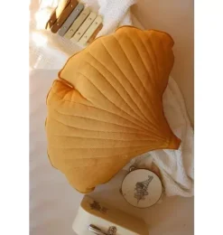 Janie and Jack Decorative Pillows And Throws|Seasonal Décor-Linen “” Ginkgo Leaf Pillow mango
