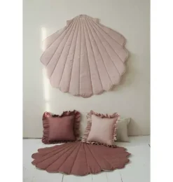 Janie and Jack Rugs-Linen &ldquo;&rdquo; Shell Mat powder pink