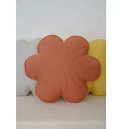 Janie and Jack Seasonal Décor|Decorative Pillows And Throws-Linen "" Flower Pillow papaya
