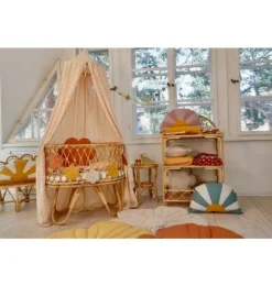 Janie and Jack Seasonal Décor|Decorative Pillows And Throws-Linen "" Flower Pillow papaya