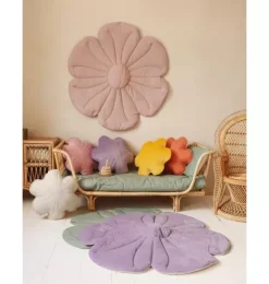 Janie and Jack Rugs-Linen "" Flower Mat powder rose