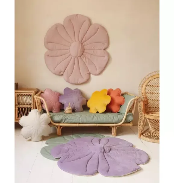 Janie and Jack Rugs-Linen "" Flower Mat powder rose