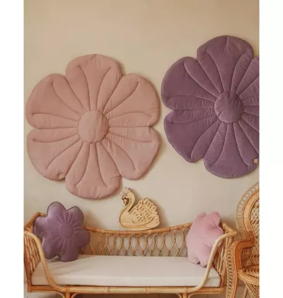Janie and Jack Rugs-Linen "" Flower Mat powder rose