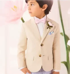 Janie and Jack Ties|Suiting-Linen-Cotton Bowtie pale pink