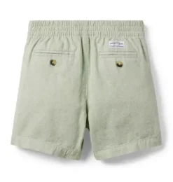 Janie and Jack Shorts-Linen-Cotton Pull-On Short smokey green heather