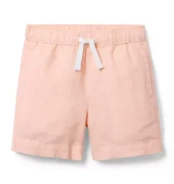 Janie and Jack Shorts-Linen-Cotton Pull-On Short salmon pink