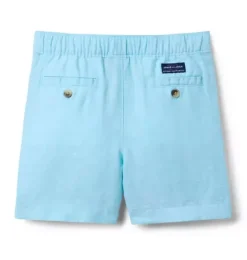 Janie and Jack Matching Sets|Shorts-Linen-Cotton Pull-On Short turquoise sky