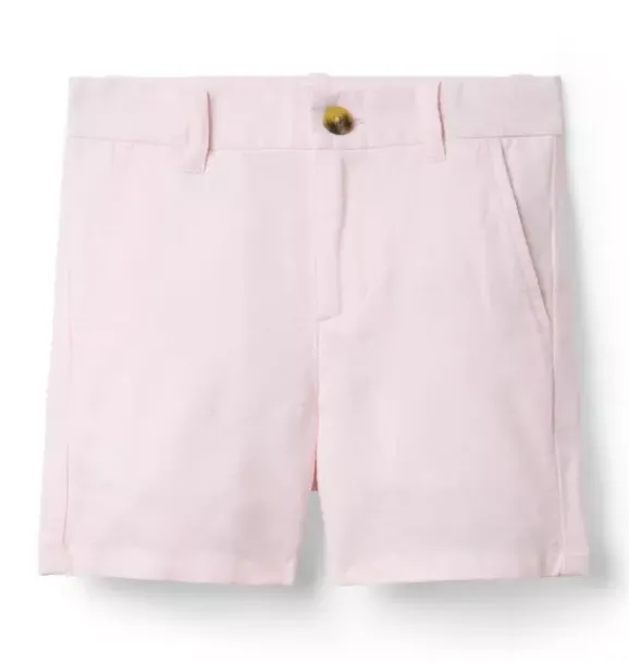Janie and Jack Shorts-Linen-Cotton Short pale pink heather