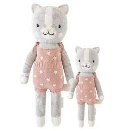 Janie and Jack Stuffed Animals-Little Daisy the kitten light/pastel pink