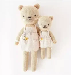 Janie and Jack Stuffed Animals-Little Goldie the honey bear light/pastel pink