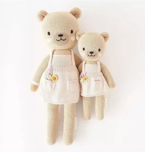 Janie and Jack Stuffed Animals-Little Goldie the honey bear light/pastel pink