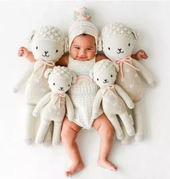 Janie and Jack Stuffed Animals-Little Lucy the lamb light beige
