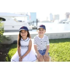 Janie and Jack Kids Accessories-Lobster Bow Baseball Hat navy