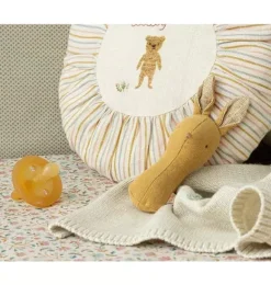 Janie and Jack Baby Accessories|Dolls-Lullaby Friend Rattles, Bunny - dusty yellow