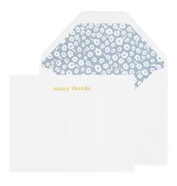 Janie and Jack Stationery-Many Thanks, Floral Greeting Card multi