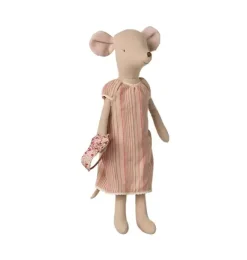Janie and Jack Stuffed Animals-Medium Mouse in Nightgown multi