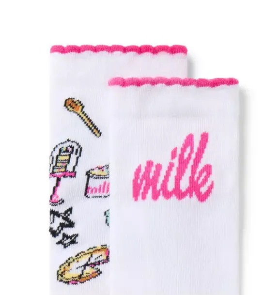 Janie and Jack Socks & Tights-Milk Bar x Sock 2-Pack white