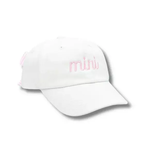 Janie and Jack Kids Accessories-Mini Bow Baseball Hat white