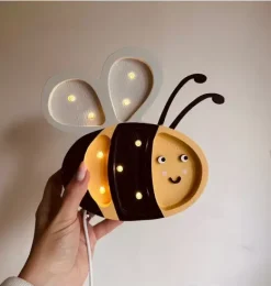 Janie and Jack Lighting-Mini Happy Bee Lamp yellow