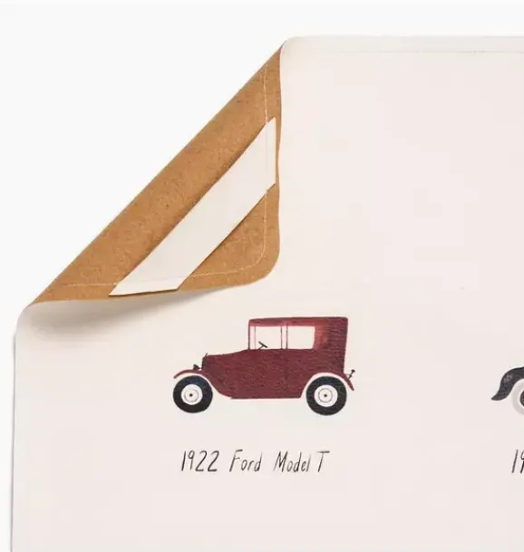Janie and Jack Nursery-Mini High Chair Mat - classic cars