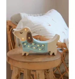 Janie and Jack Lighting-Mini Puppy Lamp cherries on blue