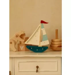 Janie and Jack Lighting-Mini Sailboat Lamp teal