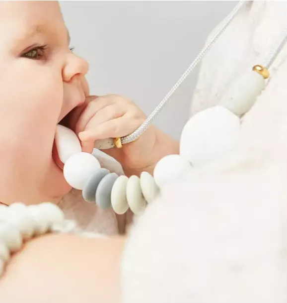 Janie and Jack Kids Accessories|Adult Accessories-Moonlight Signature Teething Necklace white