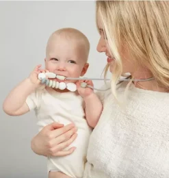 Janie and Jack Kids Accessories|Adult Accessories-Moonlight Signature Teething Necklace white