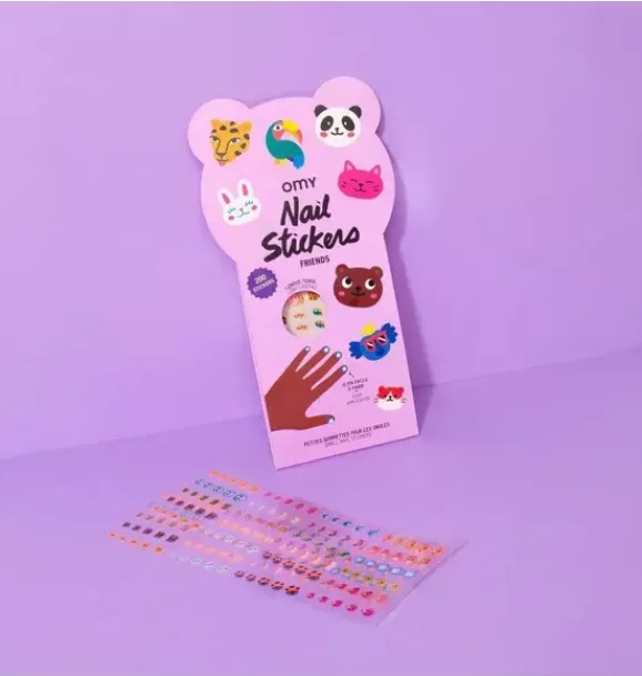 Janie and Jack Kids Accessories-Nail Stickers Friends purple