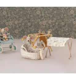 Janie and Jack Dolls-Nursery Table, Baby Mouse - rose