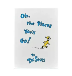Janie and Jack Books-OH THE PLACES YOU'LL GO LEATHER EDITION white
