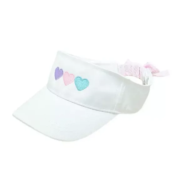 Janie and Jack Kids Accessories-Hearts Bow Visor pastel