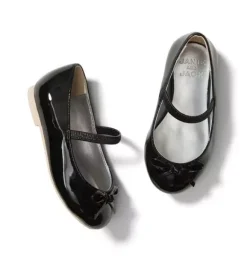 Janie and Jack Shoes-Patent Bow Ballet Flat black