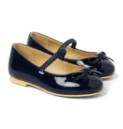 Janie and Jack Shoes-Patent Bow Ballet Flat merchant marine