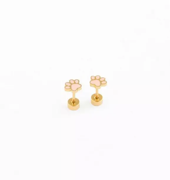 Janie and Jack Kids Accessories|Jewelry-Paw Print Stud Earrings pink
