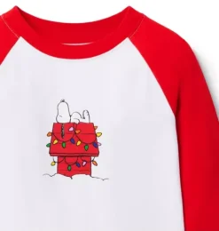 Janie and Jack Tees-PEANUTS™ Snoopy Holiday Raglan Tee bradbury red