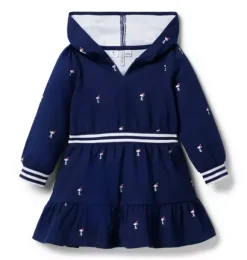 Janie and Jack Dresses-PEANUTS&trade; Snoopy Santa Hooded Dress merchant marine snoopy santa