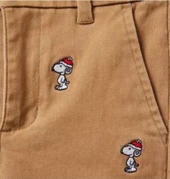 Janie and Jack Pants-PEANUTS&trade; Snoopy Santa Embroidered Twill Pant khaki snoopy santa