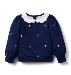 Janie and Jack Sweaters & Sweatshirts-PEANUTS™ Snoopy Santa Collar Sweatshirt merchant marine snoopy santa