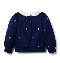 Janie and Jack Sweaters & Sweatshirts-PEANUTS&trade;  Snoopy Santa Collar Sweatshirt merchant marine snoopy santa