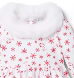 Janie and Jack Dresses-PEANUTS&trade; Snoopy Snowflake Dress ivory snoopy snowflake