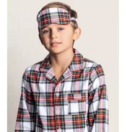 Janie and Jack Pajamas|Family Matching Pajamas-Petite Plume Balmoral Tartan Sleep Mask white tartan