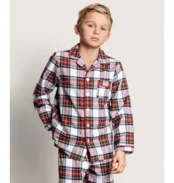 Janie and Jack Family Matching Pajamas|Pajama Sets-Petite Plume Balmoral Tartan Pajama Set white tartan