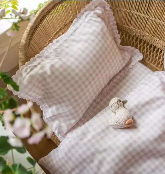 Janie and Jack Nursery|Blankets And Quilts-Picnic Gingham Baby Duvet Set - pink