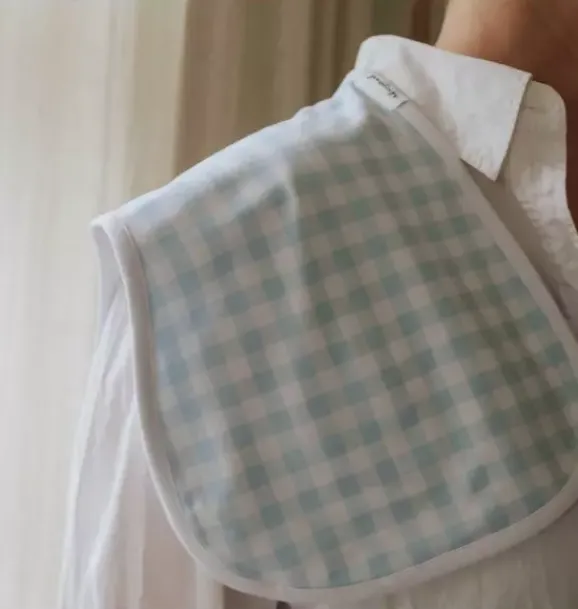 Janie and Jack Nursery-Picnic Gingham Burp Cloth - blue